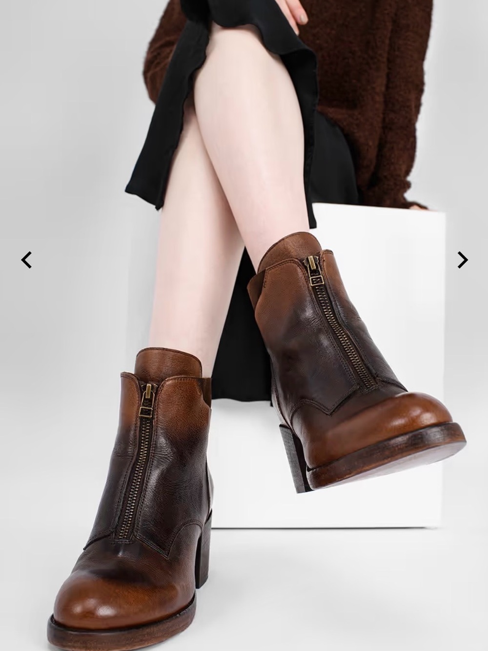 UNTAMED STREET BERKELEY burnt-caramel ankle boots 38 - Picture 2 of 16